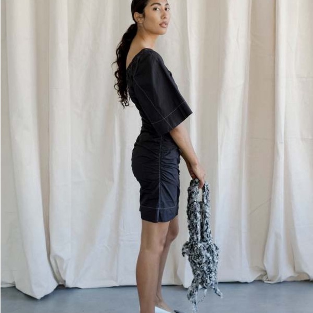 Ganni Ruched Mini Dress - Picture 4 of 7